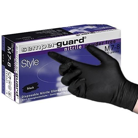 Semperguard Nitril Style L, 100st svart handskar